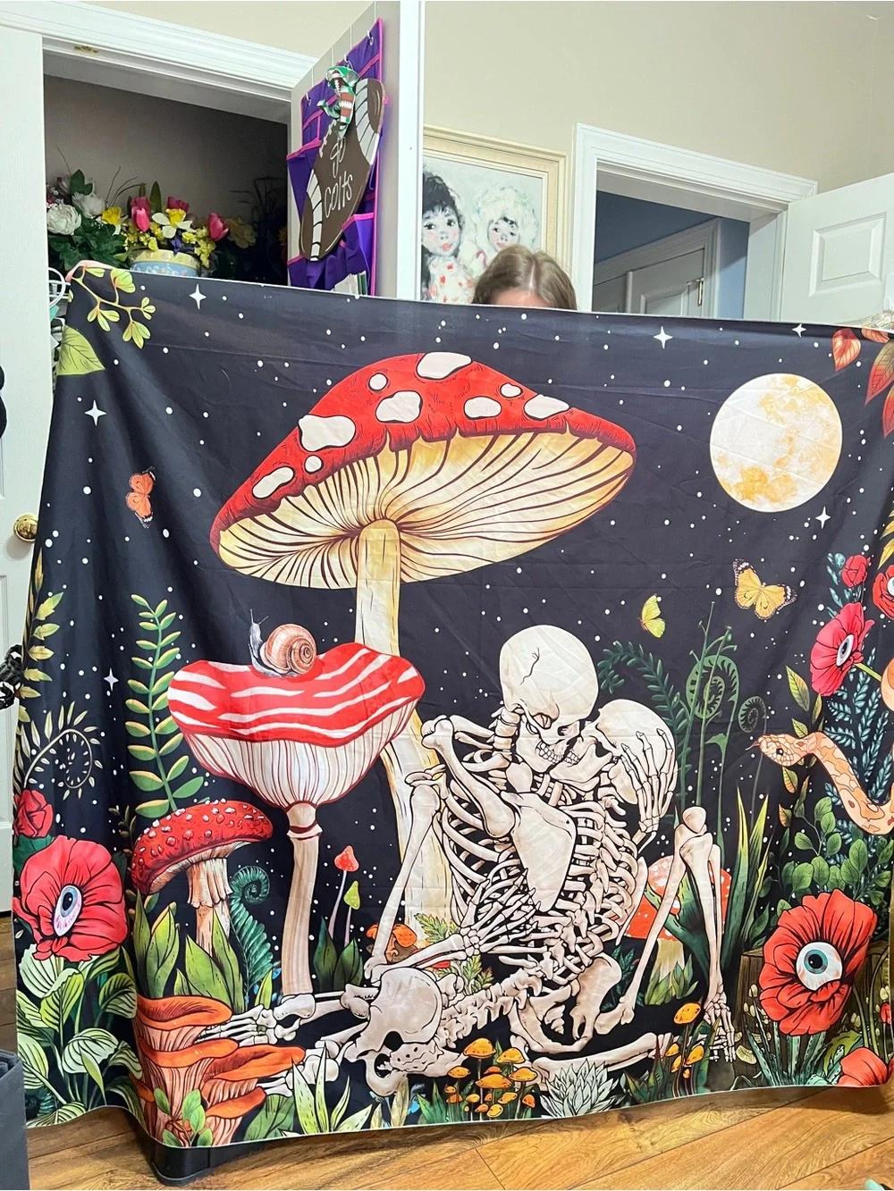 Mushroom skeleton tapestry